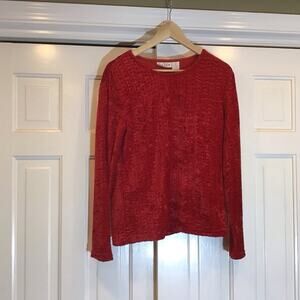VTG Textured Valour/Velvet Red Sz L Retro Whimsigoth Fairy Event Feminine Grunge